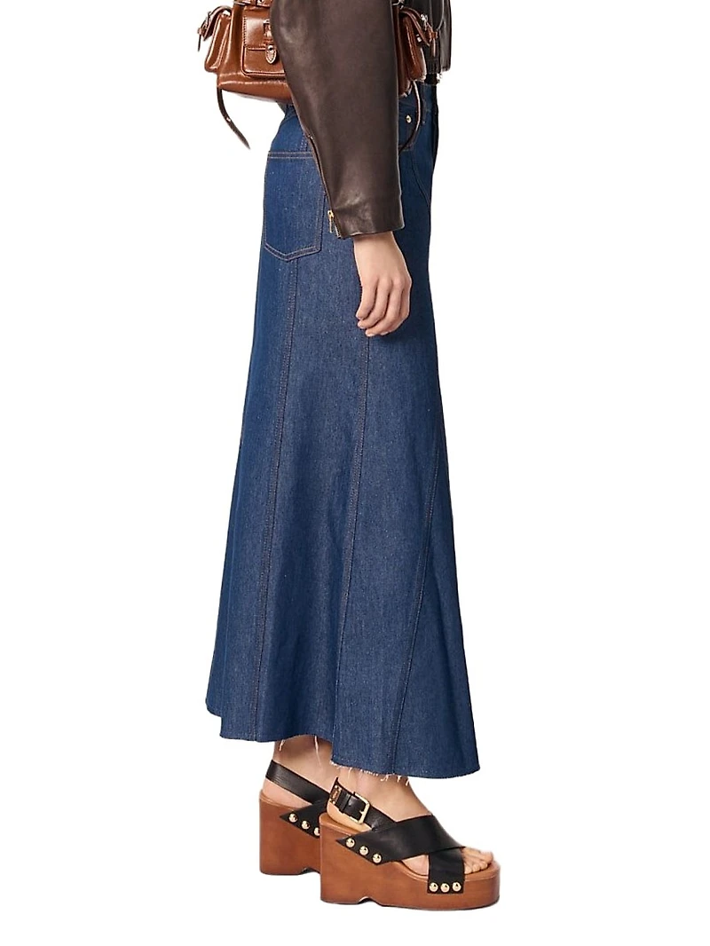 Long Denim Skirt