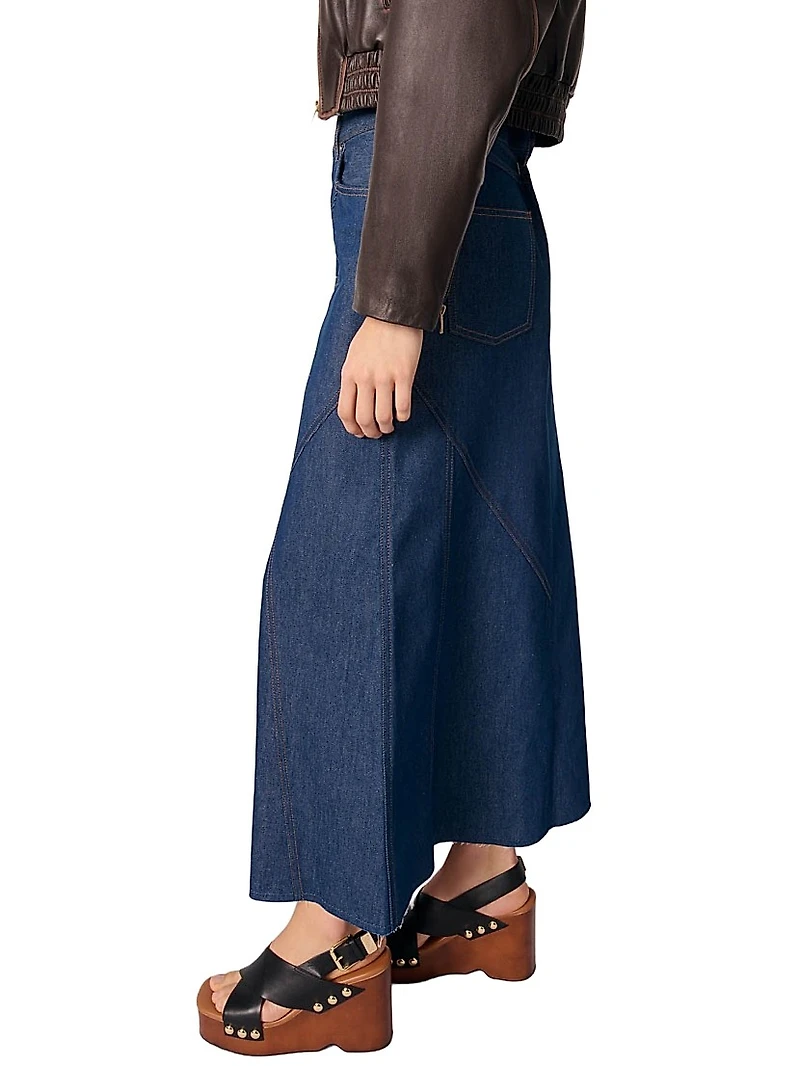 Long Denim Skirt