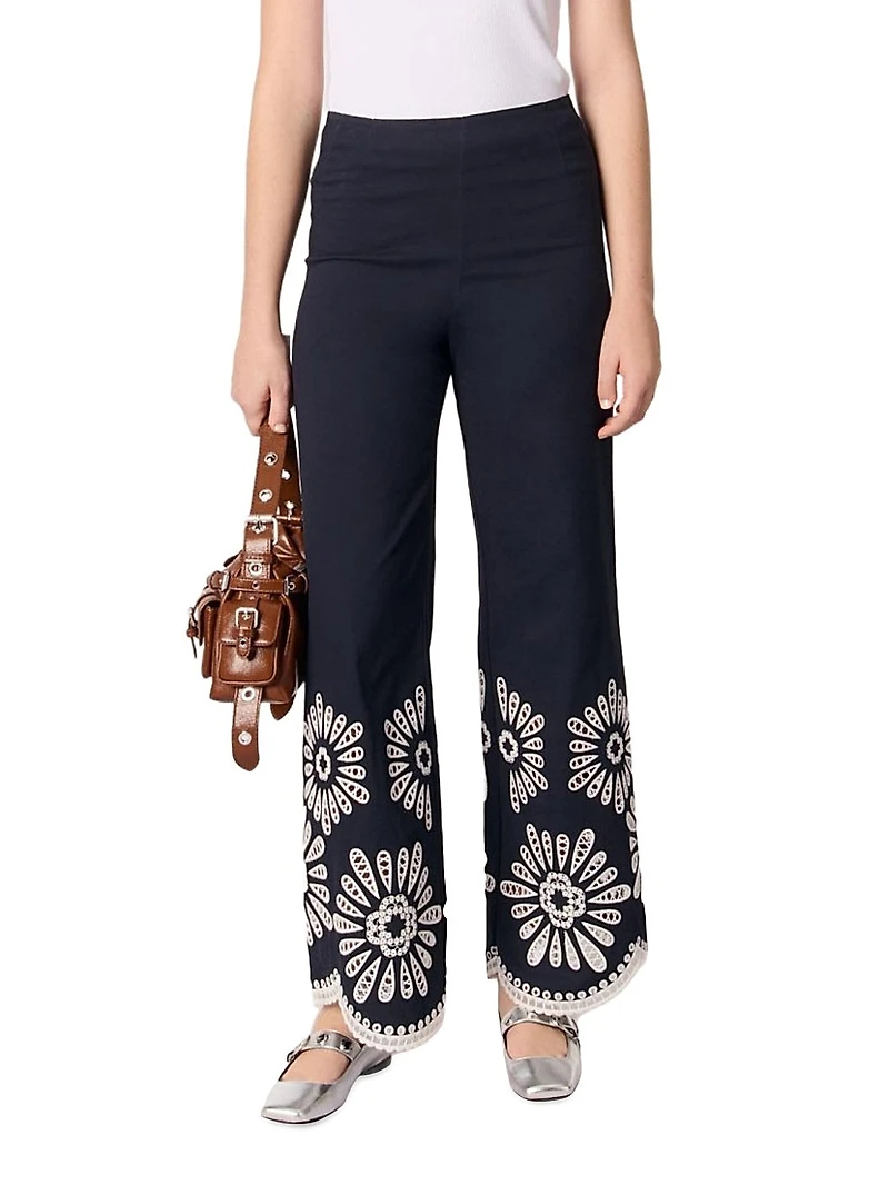 Pants with Crochet Detail