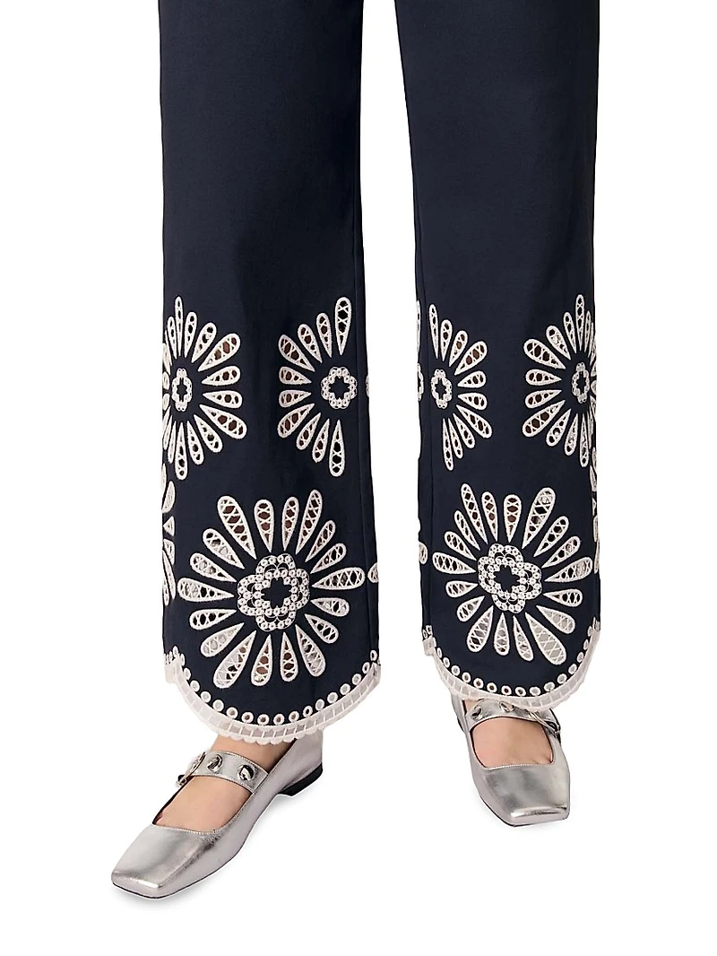 Pants with Crochet Detail