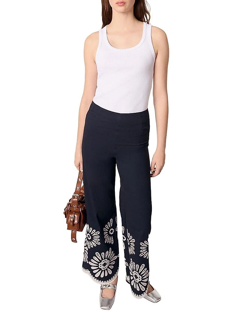 Pants with Crochet Detail