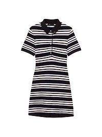 Striped Knit Polo Dress