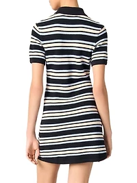 Striped Knit Polo Dress