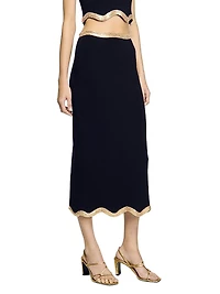 Maxi Knitted Skirt with Chain Detail