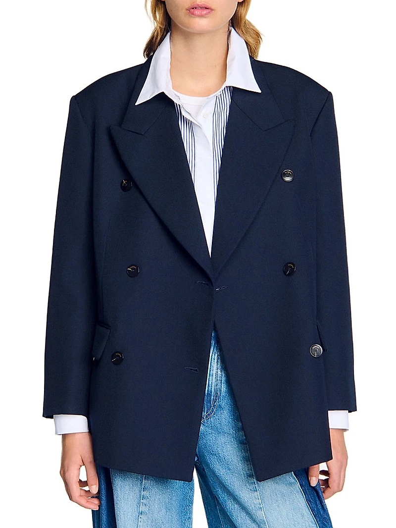 Wool Blend Suit Jacket