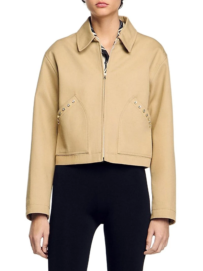 Short Jacket with Rhinestone Details