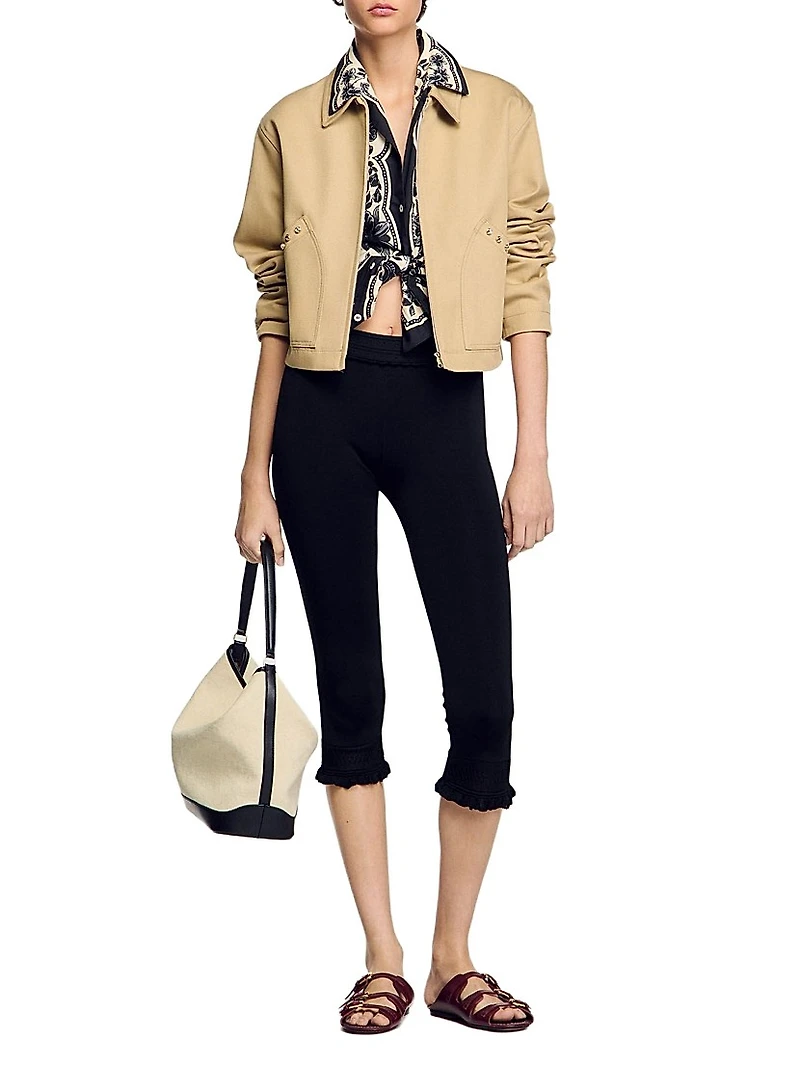 Short Jacket with Rhinestone Details