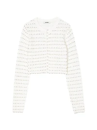 Cropped Cardigan with Pearl Buttons