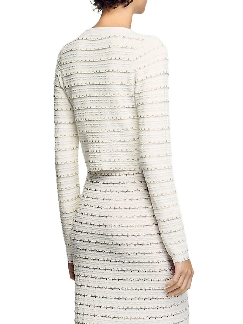 Cropped Cardigan with Pearl Buttons