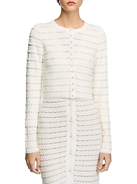 Cropped Cardigan with Pearl Buttons