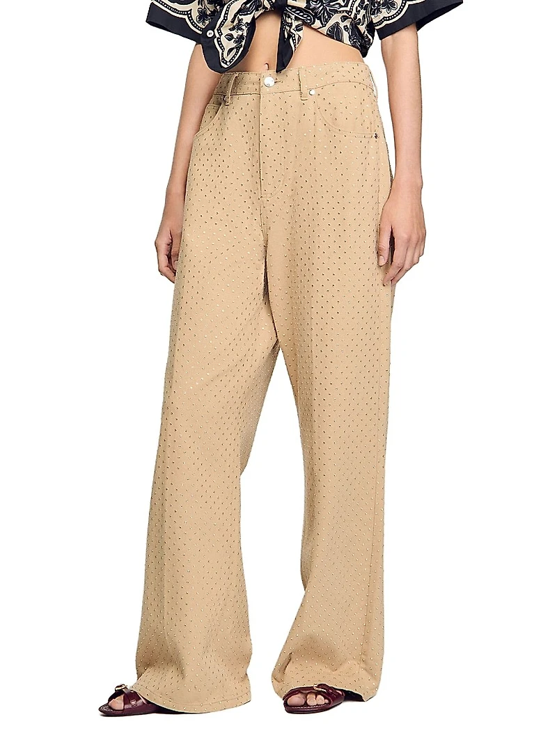 Rhinestone-Embellished Jeans