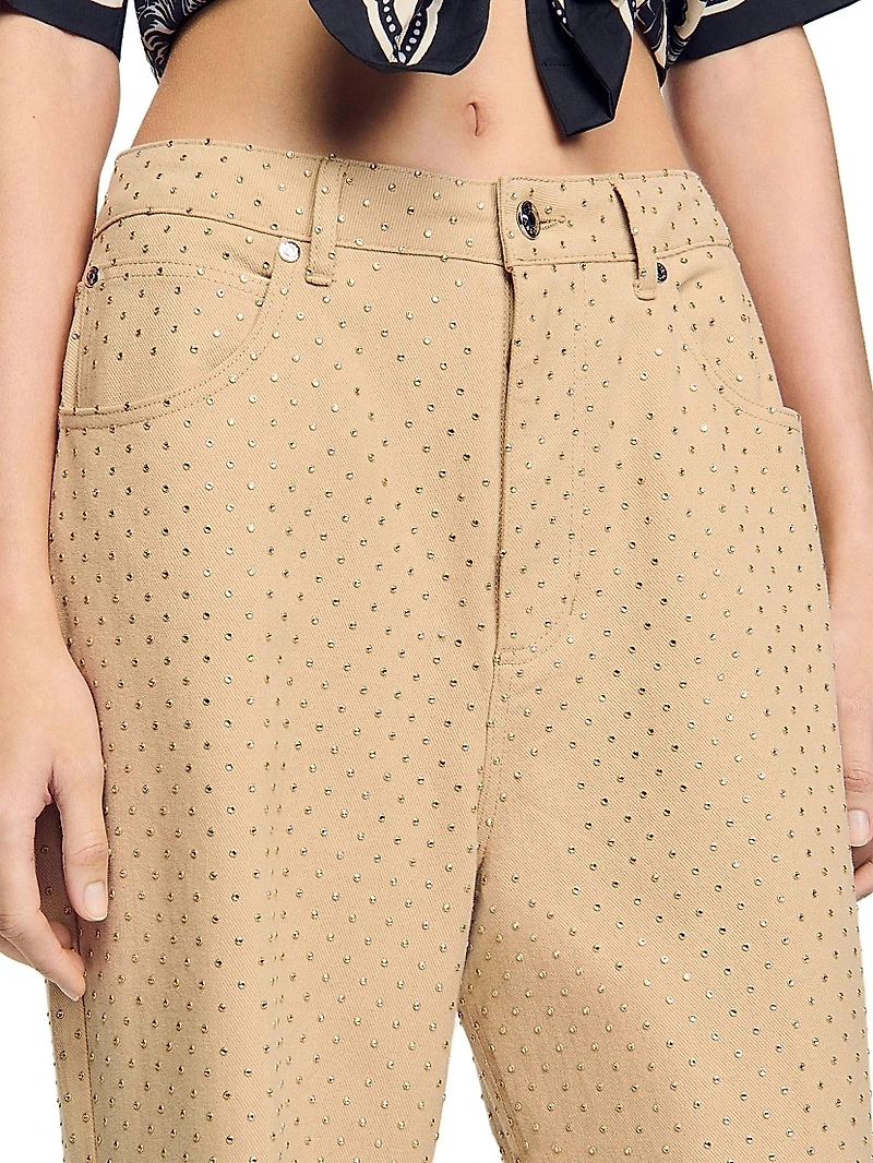 Rhinestone-Embellished Jeans
