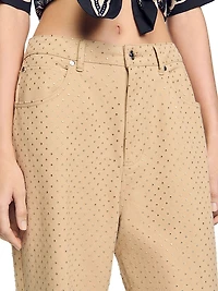 Rhinestone-Embellished Jeans