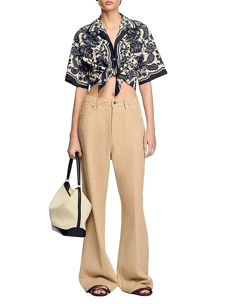 Rhinestone-Embellished Jeans