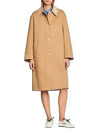 Trench Coat with Rhinestone Collar