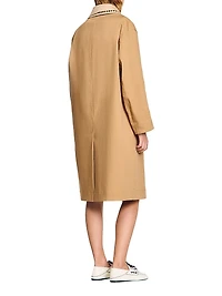 Trench Coat with Rhinestone Collar