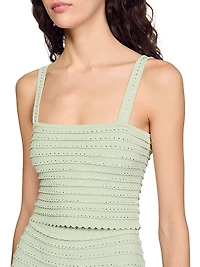 Rhinestone Knit Crop Top