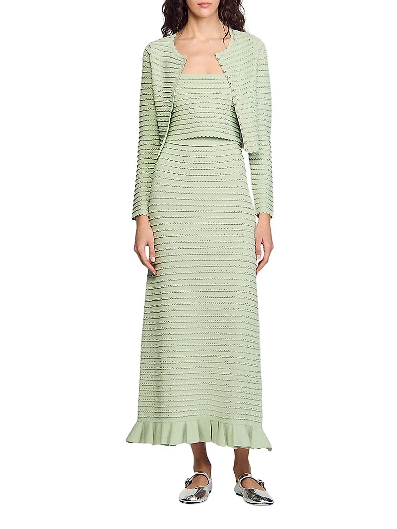 Rhinestone Knit Crop Top