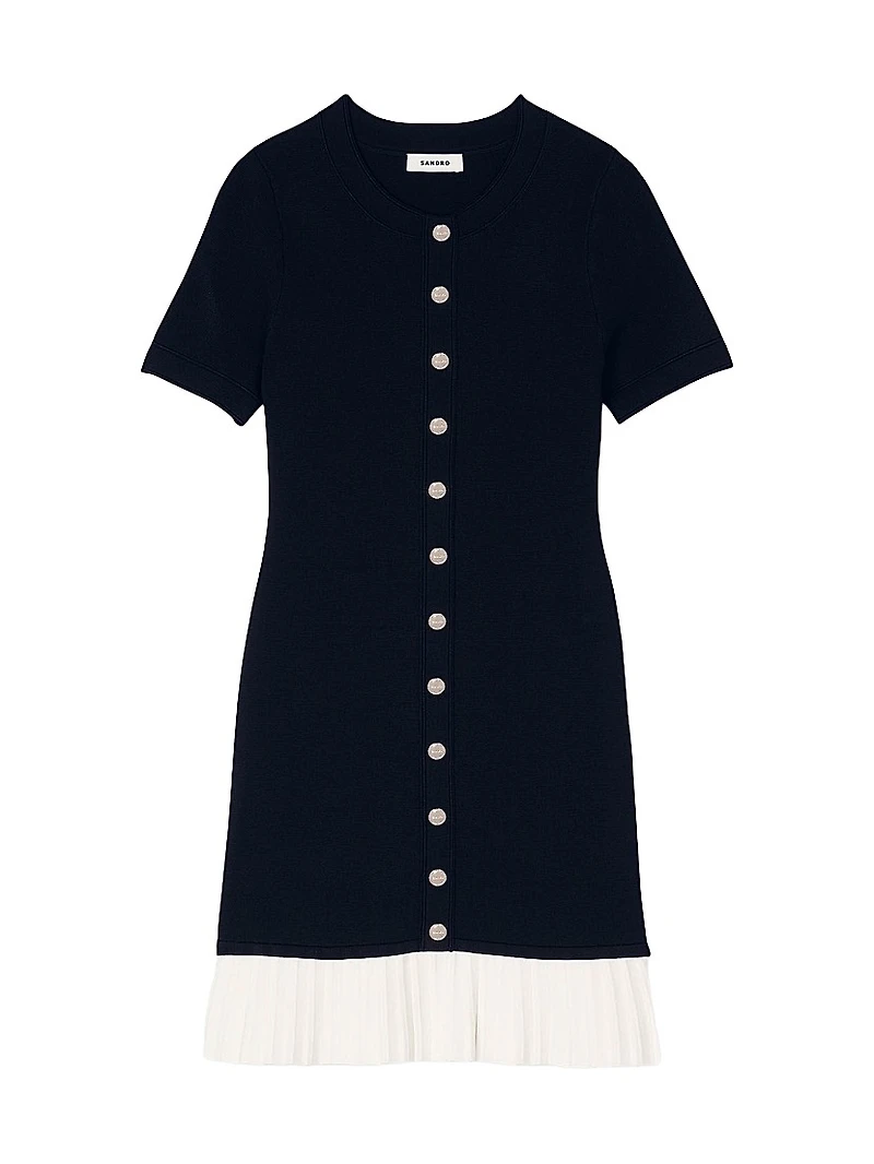 Mini Knit Dress with Ruffle