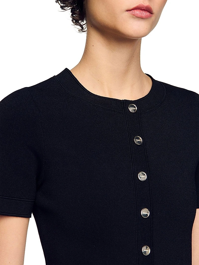 Mini Knit Dress with Ruffle