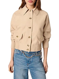 Linen and Cotton Bomber Jacket