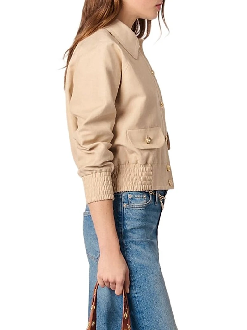 Linen and Cotton Bomber Jacket