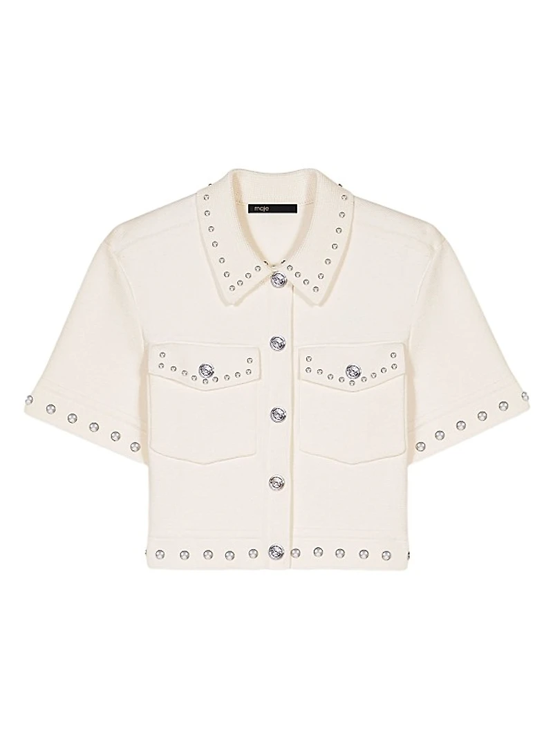 Studded Cropped Cardigan