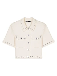 Studded Cropped Cardigan