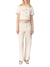 Studded Cropped Cardigan