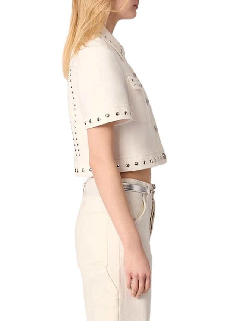 Studded Cropped Cardigan