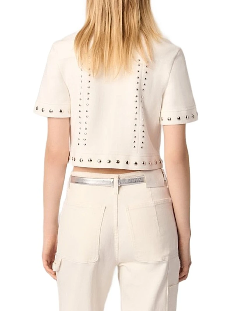 Studded Cropped Cardigan