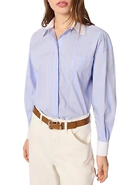 Striped Shirt with Beaded Collar