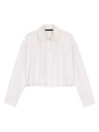 Short Shirt with Embroidered Collar
