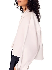 Short Shirt with Embroidered Collar