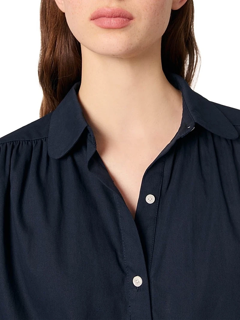 Cropped Blouse with Crochet Detail