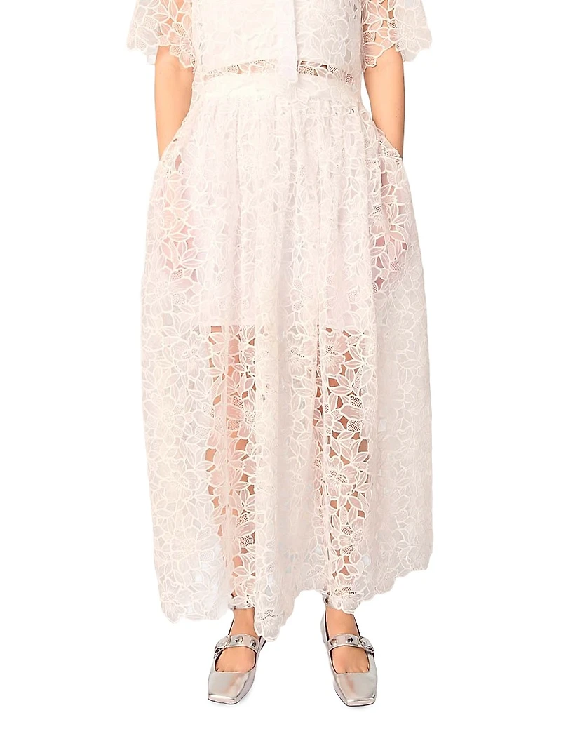 Floral Lace Maxi Skirt