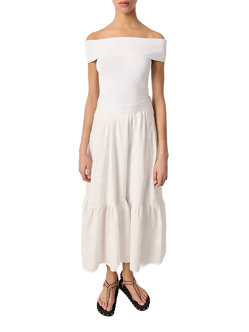 Long Embroidered Skirt