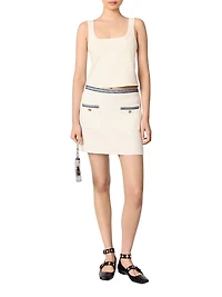 Short Skirt with Contrasting Trim
