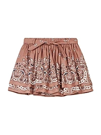Print Mini Skirt with Rhinestones