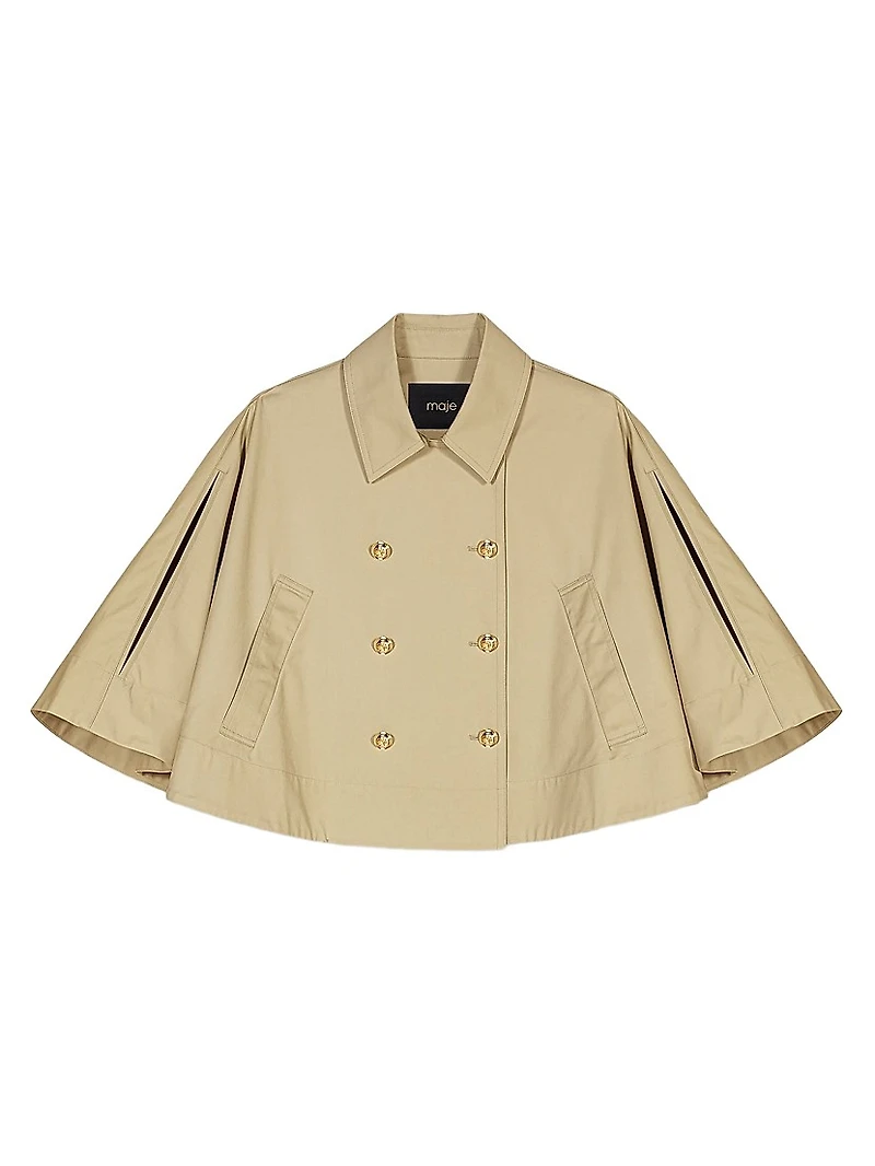 Short Cape-Effect Trench Coat