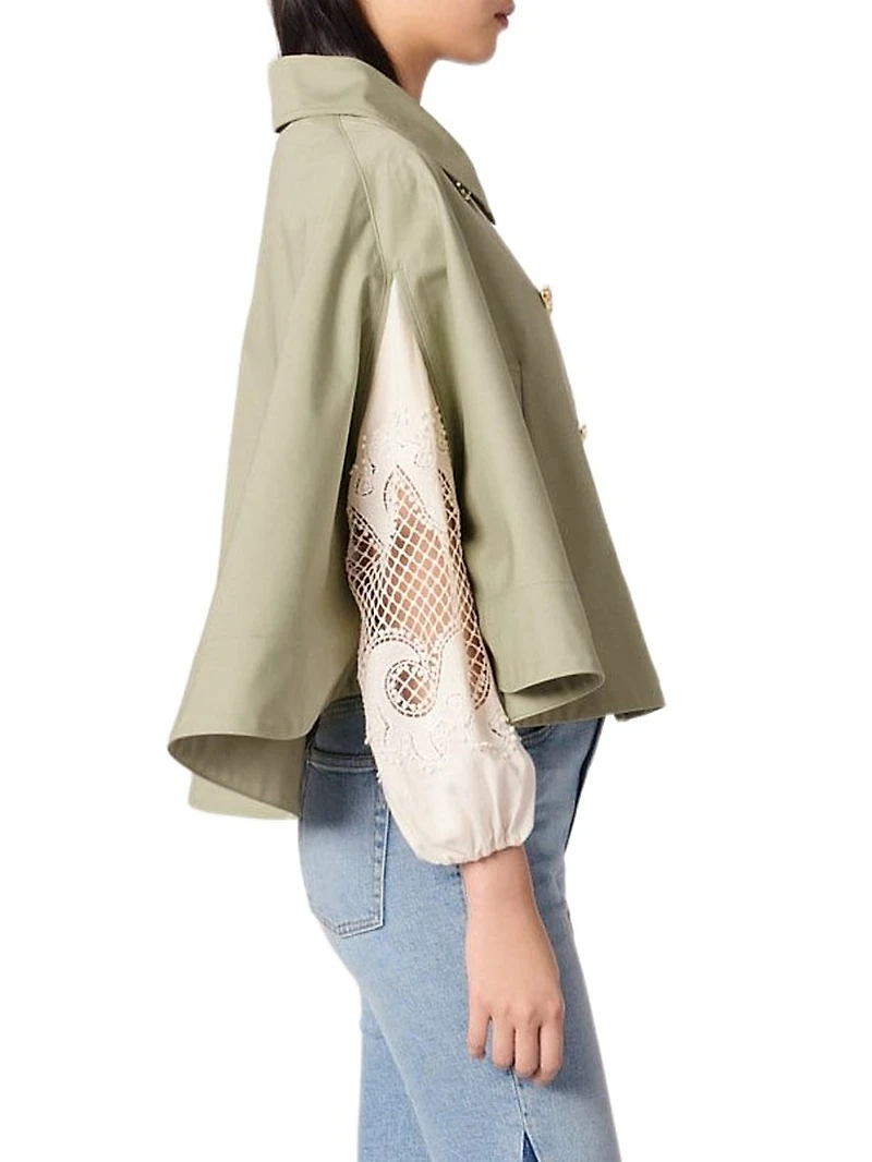 Short Cape-Effect Trench Coat