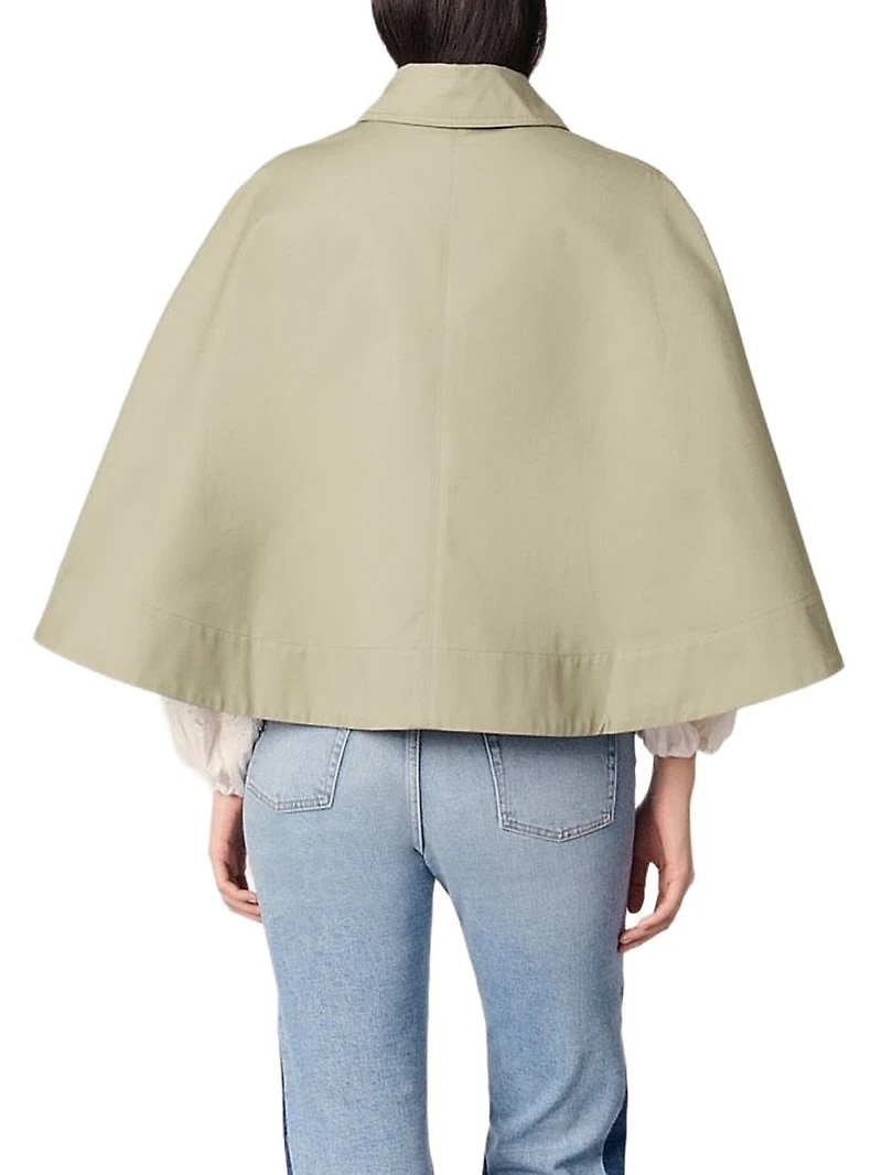 Short Cape-Effect Trench Coat