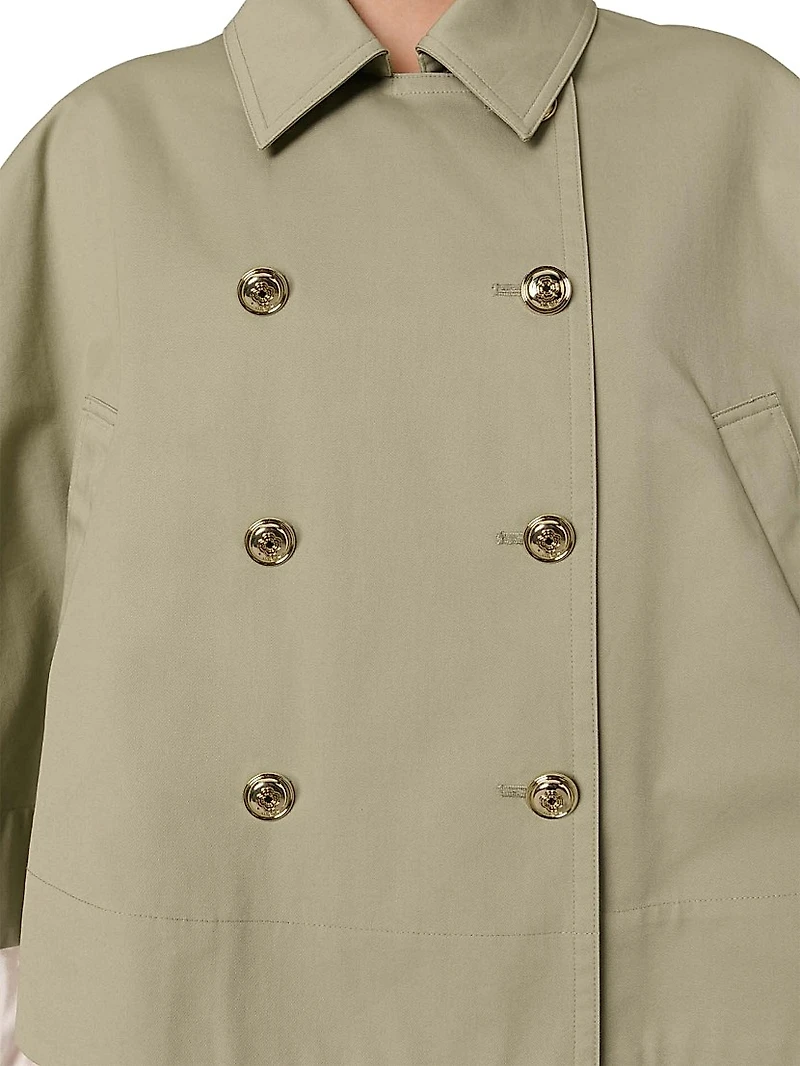 Short Cape-Effect Trench Coat