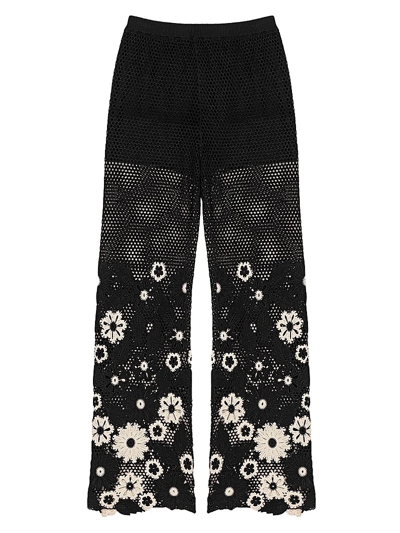 Floral Crochet Trousers