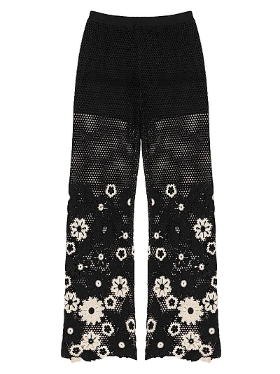 Floral Crochet Trousers