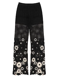 Floral Crochet Trousers