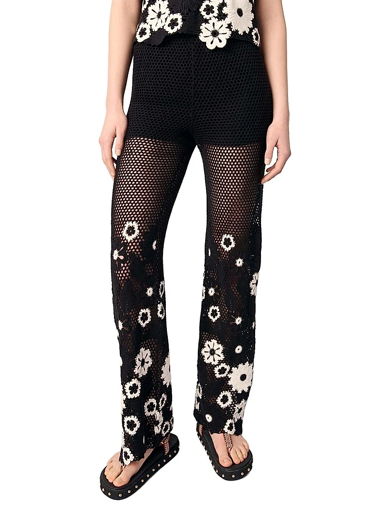 Floral Crochet Trousers