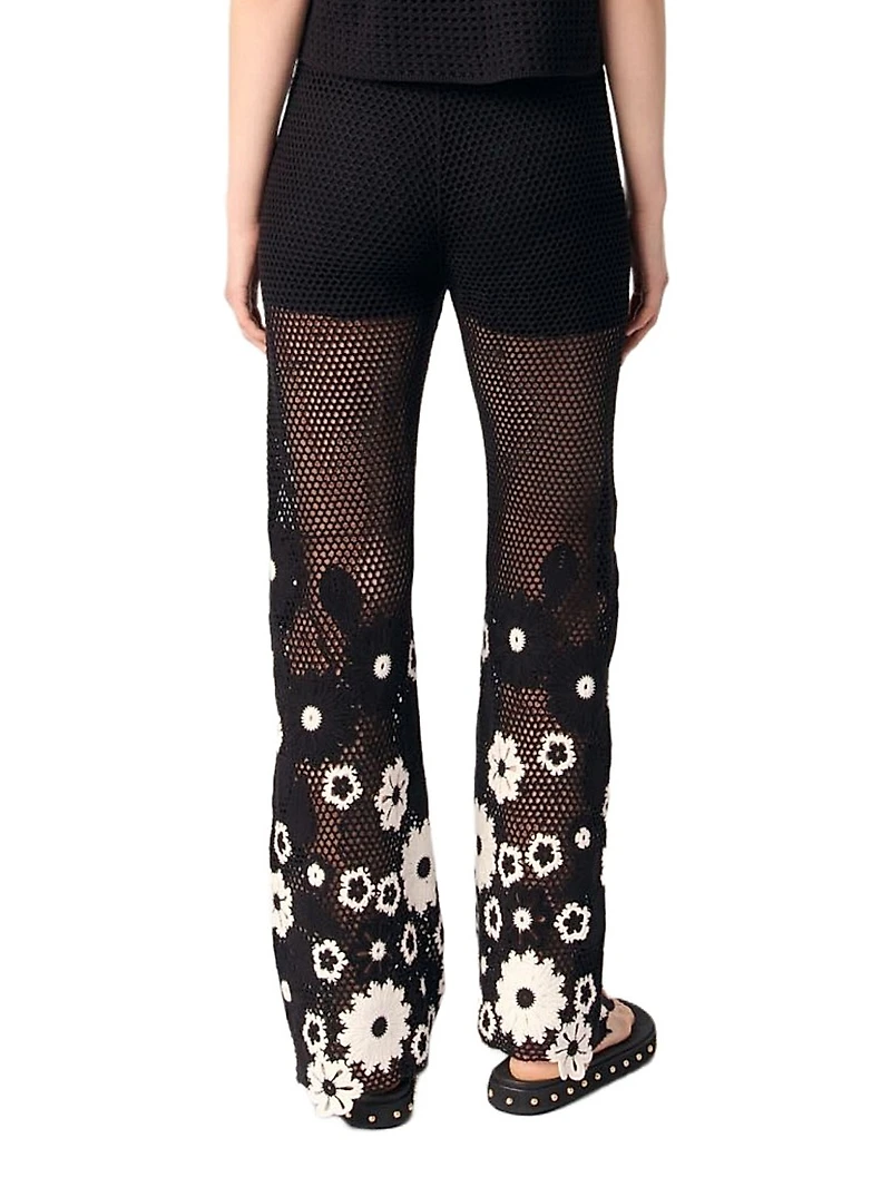 Floral Crochet Trousers