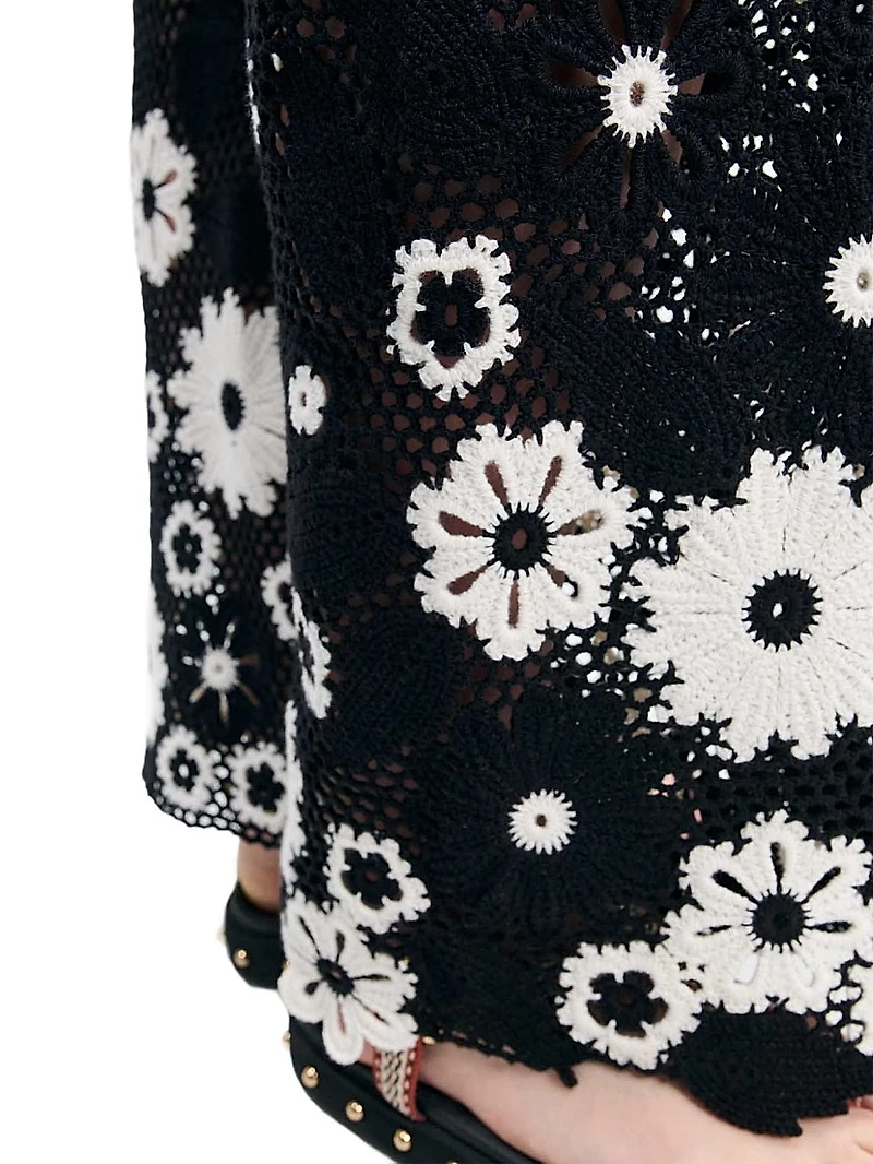 Floral Crochet Trousers