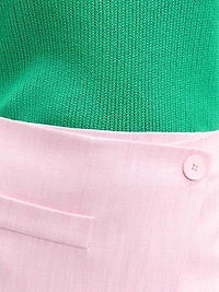 Pointelle Knit Crochet Polo Shirt